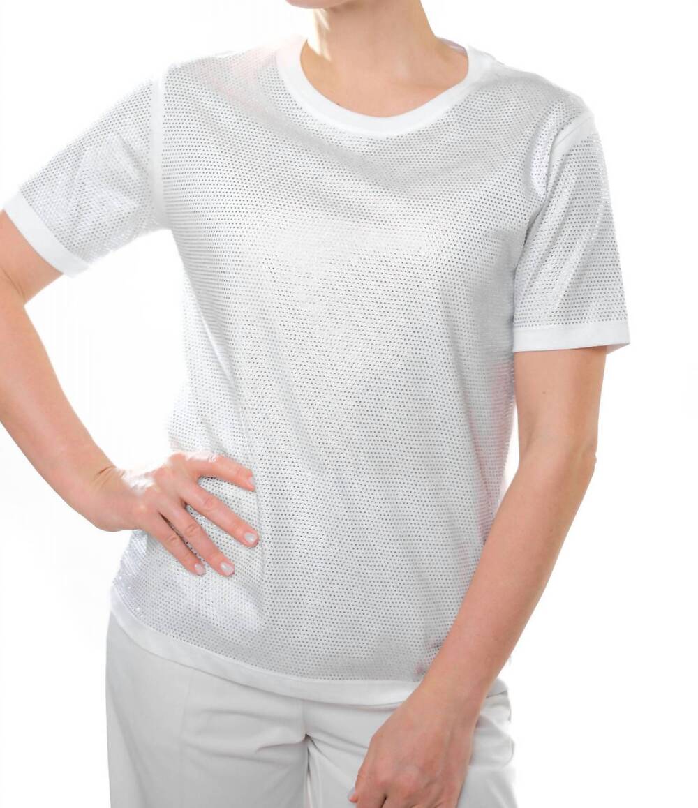 NEW ODI ET AMO crystal t-shirt in white